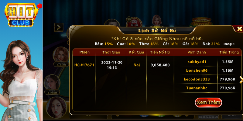 tính tiền bầu cua hitclub